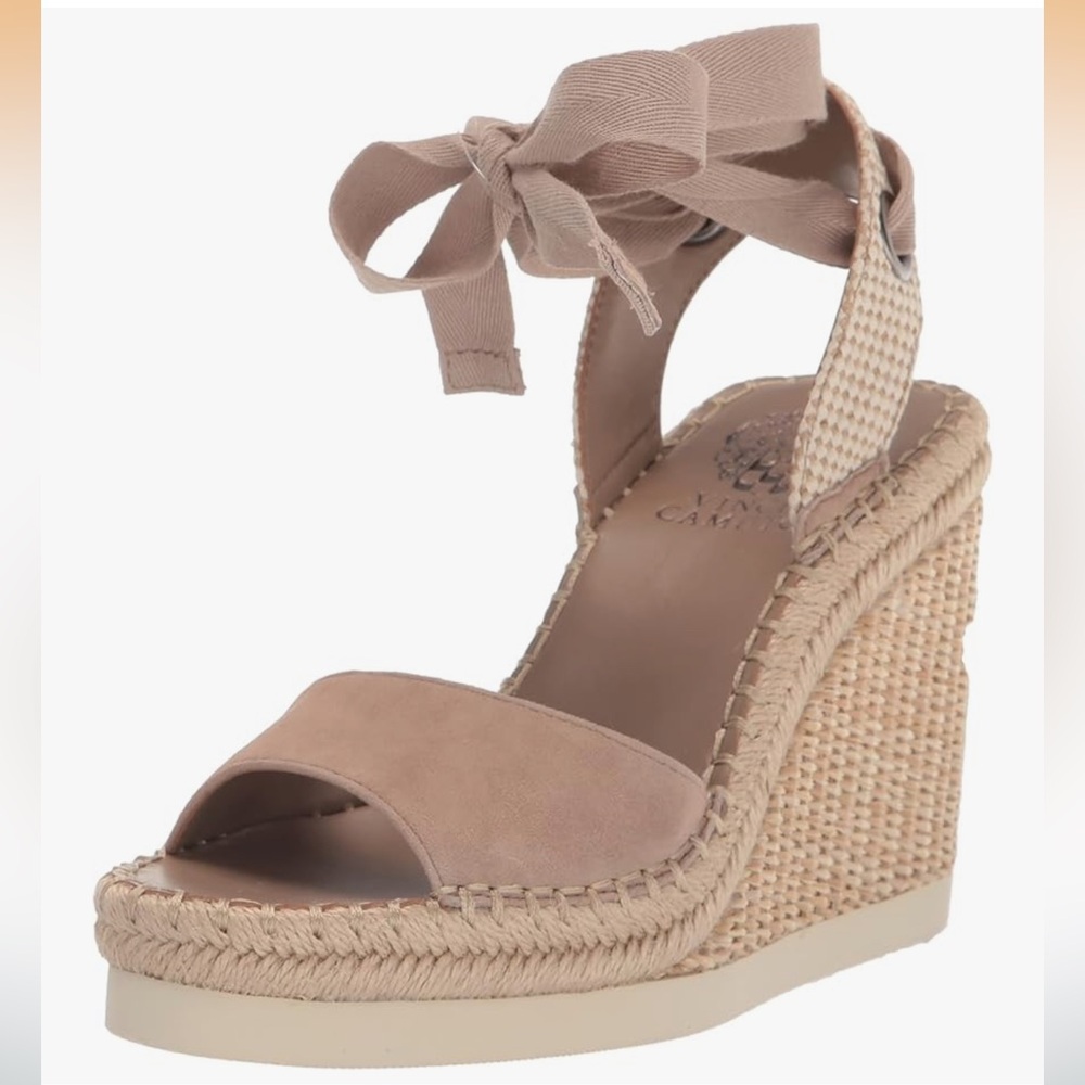 Vince Camuto Women's Taupe Espadrille Wedges - Picture 4 of 13